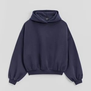 Granatowa luźna bluza basic z kapturem House
