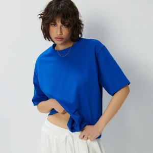 Granatowa luźna koszulka basic z okrągłym dekoltem House