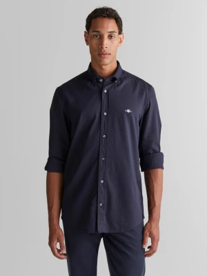 Granatowa męska koszula regular fit z kołnierzykiem na guziki GANT