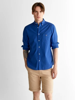 Granatowa męska koszula regular fit z kołnierzykiem na guziki GANT