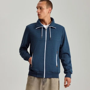 Granatowa rozpinana bluza ze stójką House