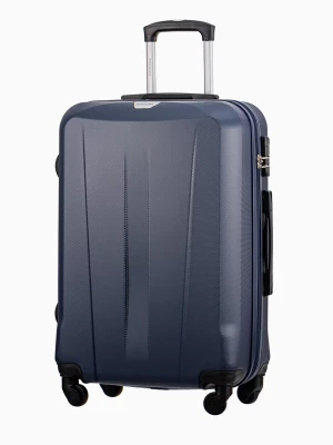 Granatowa średnia walizka na czterech kołach Puccini