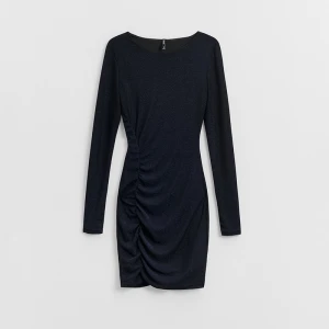 Granatowa sukienka mini z połyskującej dzianiny House