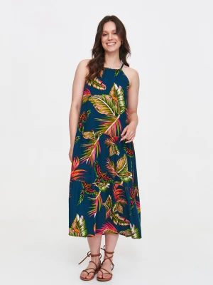 Granatowa sukienka z dekoltem halter Top Secret