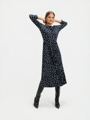 Granatowa sukienka z plisowanym dołem Top Secret