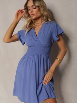 Granatowa Sukienka z Wiskozy Jadith cflo