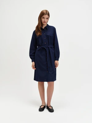 Granatowa szmizjerka z długim rękawem Top Secret