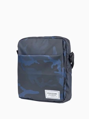 Granatowa torba męska we wzór camo Puccini