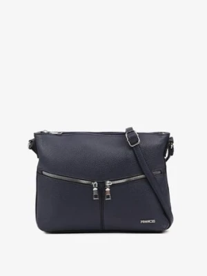 Granatowa Torebka z Suwakami na Regulowanym Pasku Malovia francis