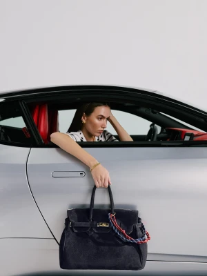 Granatowa torebka z zamszu TARANKO