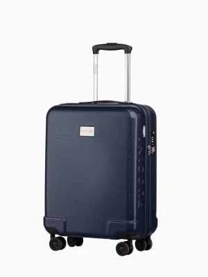 Granatowa twarda walizka kabinowa o strukturze plastra miodu Puccini