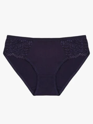 Granatowe Bawełniane Majtki Figi o Klasycznym Fasonie Venalice