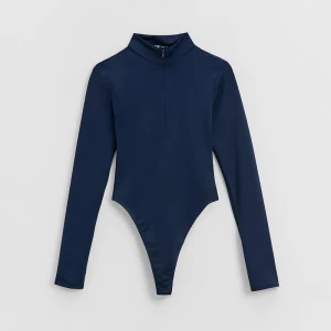 Granatowe body ULTRAFLEX z długim rękawem i zamkiem House