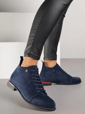 Granatowe Botki Vices Trzewiki Aliff