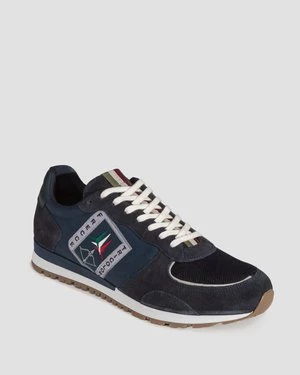 Granatowe Buty Skórzane Męskie Aeronautica Militare