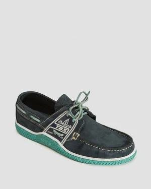 Granatowe buty skórzane męskie TBS Globek
