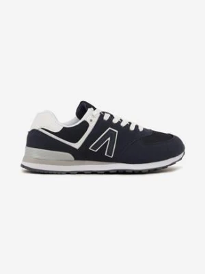 Granatowe Buty Sportowe Sneakersy z Ozdobną Aplikacją Rilazea