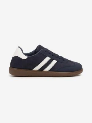 Granatowe Buty Sportowe Sneakersy z Paskami z Boku Nalovelle