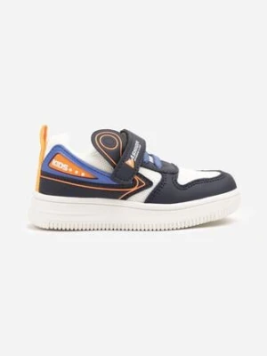 Granatowe Buty Sportowe Sneakersy ze Skórzaną Wkładką Nonanira
