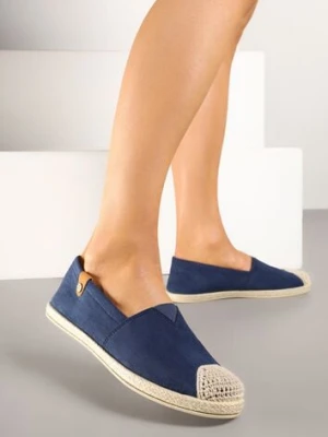 Granatowe Espadryle z Elastyczną Wstawką Zdobione Plecionką Kinellis ballada