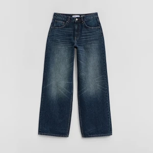 Granatowe jeansy baggy fit mid waist House