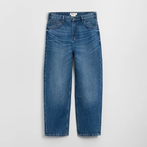 Granatowe jeansy baggy fit z przetarciami House