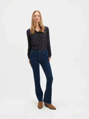 Granatowe jeansy flare TOP SECRET