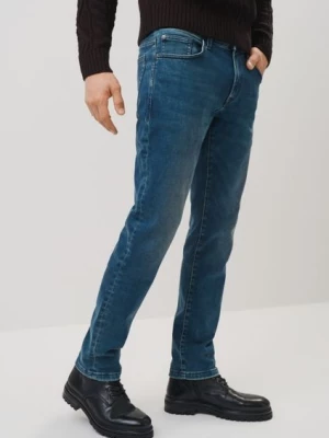 Granatowe jeansy męskie w stylu vintage OCHNIK