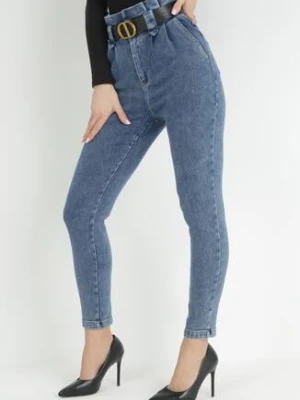 Granatowe Jeansy Mom Fit z Paskiem Humilia elsa.m by may