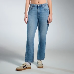 Granatowe jeansy mom fit z wysokim stanem House