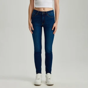 Granatowe jeansy skinny fit push up z regularnym stanem House