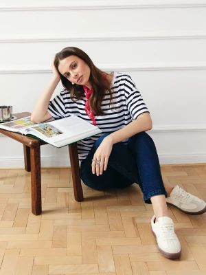 Granatowe jeansy slim fit Top Secret