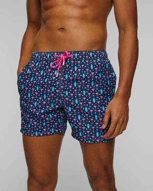 Granatowe Kąpielówki Męskie Mc2 Saint Barth Lighting Micro Fantasy