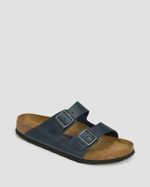 Granatowe Klapki Męskie Birkenstock Arizona Sfb Leoi Regular