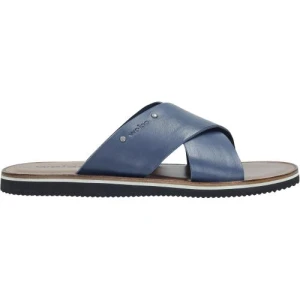 Granatowe męskie klapki ze skóry licowej 9259-56 Wojas