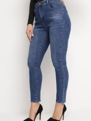 Granatowe Klasyczne Jeansy Skinny Hestiana