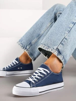 Granatowe Klasyczne Trampki Przed Kostkę Xarosa