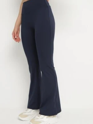 Granatowe Legginsy Typu Dzwony z Wysokim Stanem Orralise yu & me