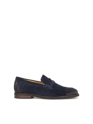 Zdjęcie produktu Granatowe loafersy z przecieranego zamszu Kazar