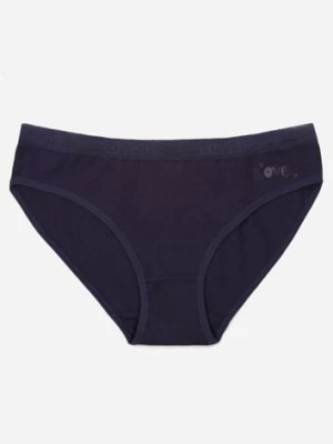 Granatowe Majtki Figi z Bawełny z Napisem Love Adririn