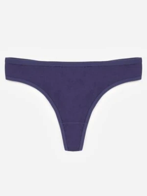 Granatowe Majtki Typu Stringi z Bawełną Asoia