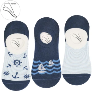 Granatowe Męskie Baleriny Moraj Mix Kolor 3 Pary