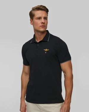 Granatowe Polo Męskie Aeronautica Militare