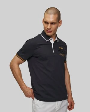 Granatowe Polo Męskie Aeronautica Militare