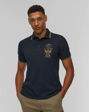 Granatowe Polo Męskie Aeronautica Militare
