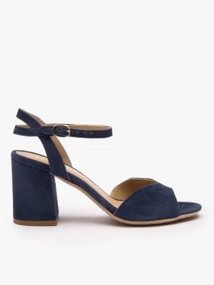 Granatowe sandały na słupku Ryłko