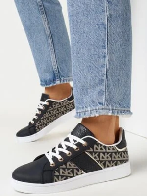 Granatowe Sneakersy z Nadrukiem Mindi