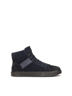 Granatowe sneakersy z wysoką cholewką Kazar