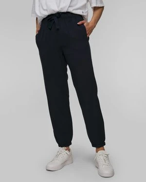 Granatowe Spodnie Damskie Deha Z Twillu Tencel Lyocell