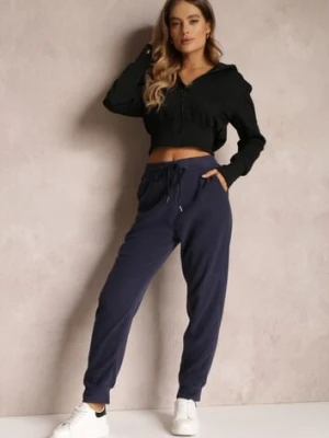 Granatowe Spodnie Dresowe Nophias defox